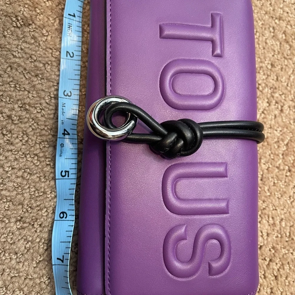 Tous Purple Leather Knot-Accent Wallet Clutch - Picture 5 of 6
